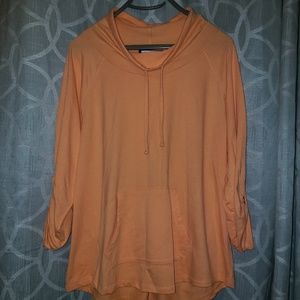 Orange cowlneck thin sweatshirt